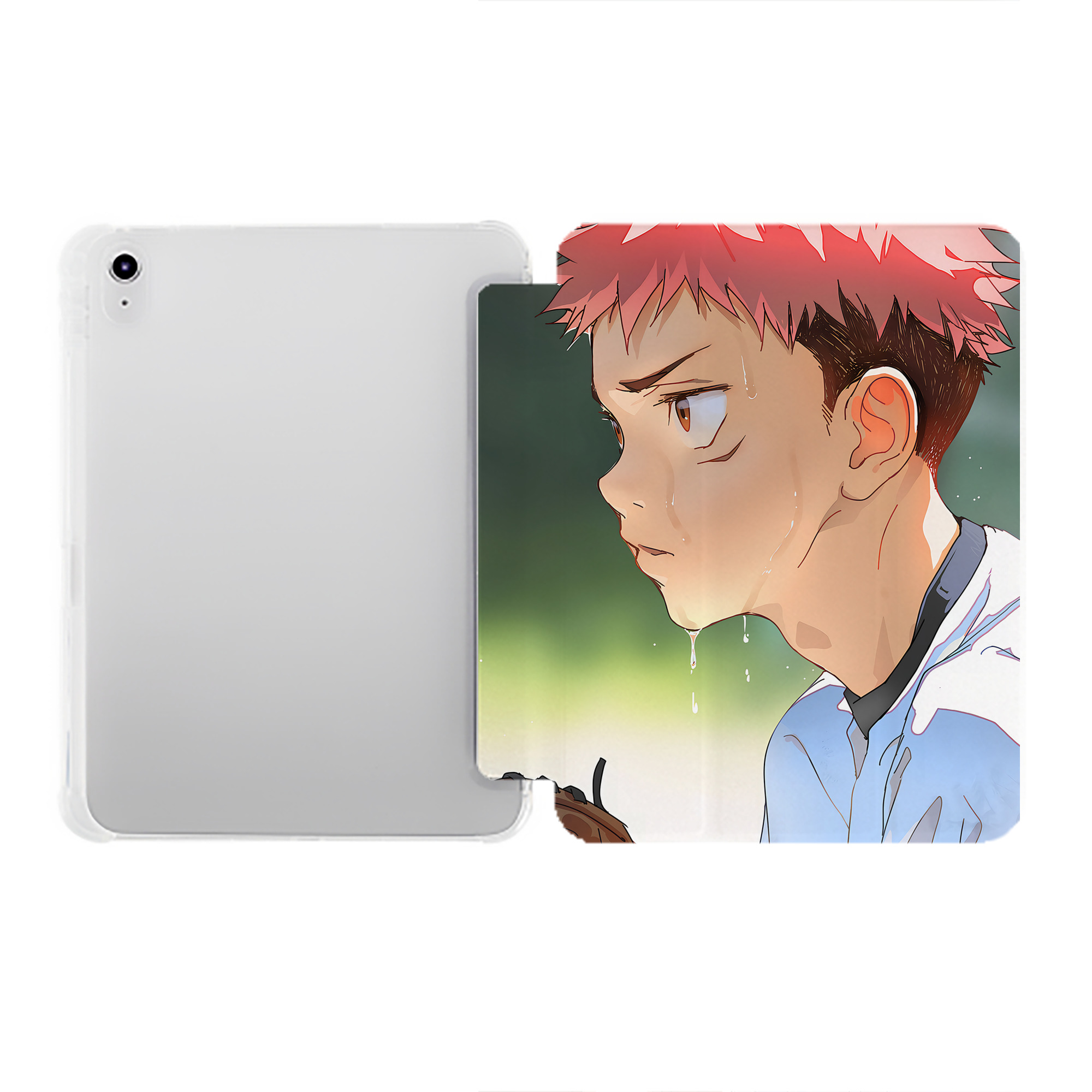 （画像用） 呪術廻戦 Jujutsu Kaisen IPad ケース ペン収納付き 三つ折りスタンド PUレザー×シリコン 対応機種9.5/10.5/10.9インチ